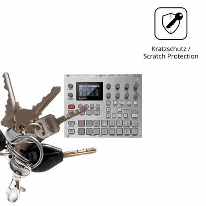 Schutz gegen Kratzer auf dem Elektron Syntakt E25 Glas durch Schlüssel oder Ähnliches
