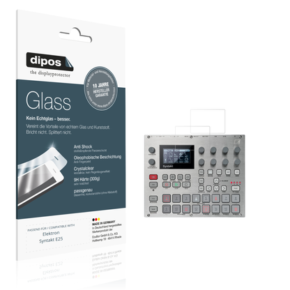 Klare Displayschutzfolie von dipos passend für Elektron Syntakt E25, 9H kratzfest und blasenfrei montiert