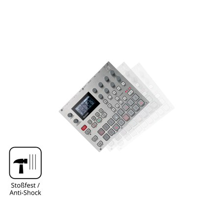 Schutz gegen Kratzer auf dem Elektron Syntakt E25 Glas durch Schlüssel, Stöße gegen die Tischkante oder Stürze
