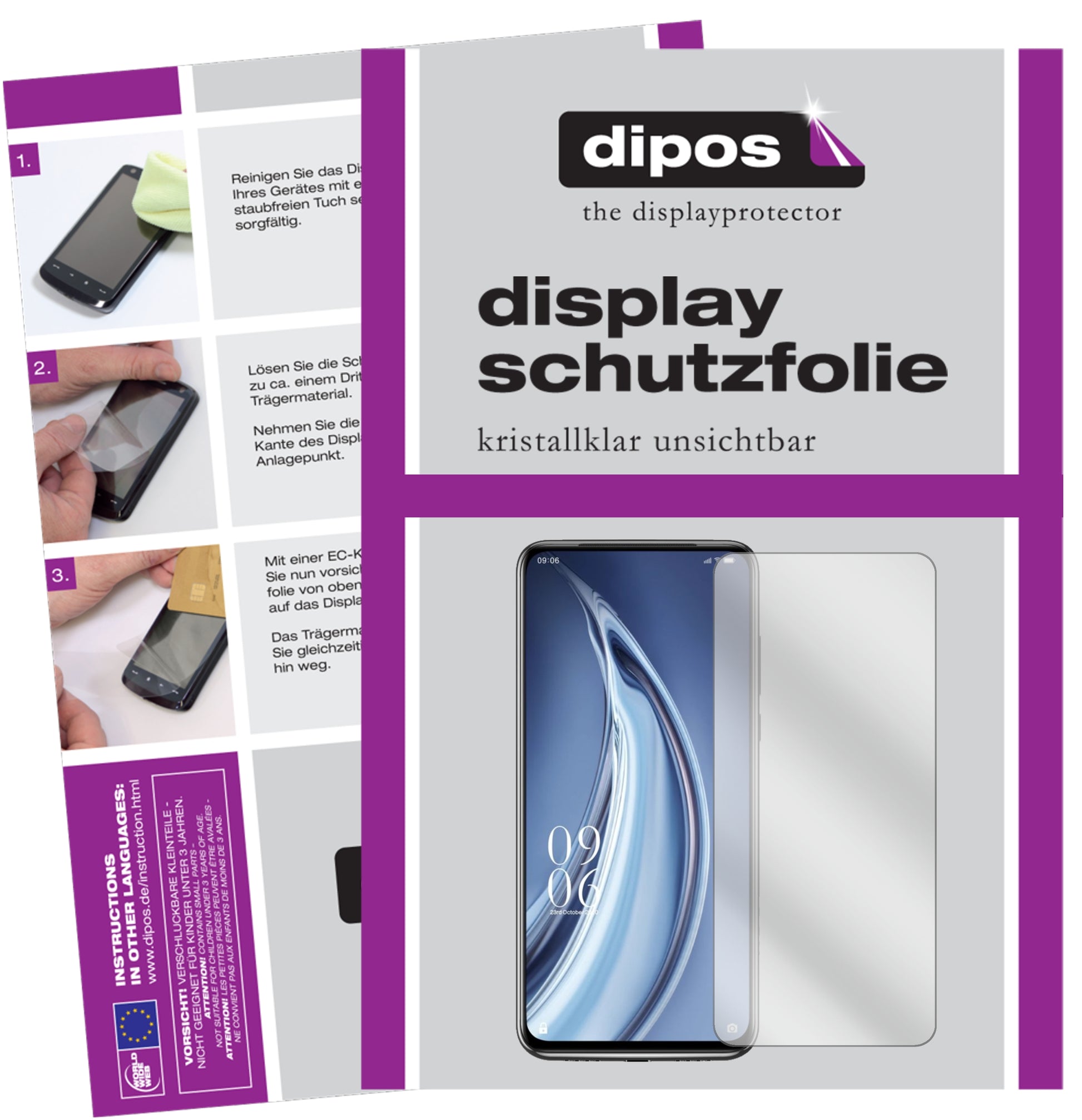 Klare Displayschutzfolie von dipos passend für Elephone PX Pro, präziser Zuschnitt und blasenfrei montiert
