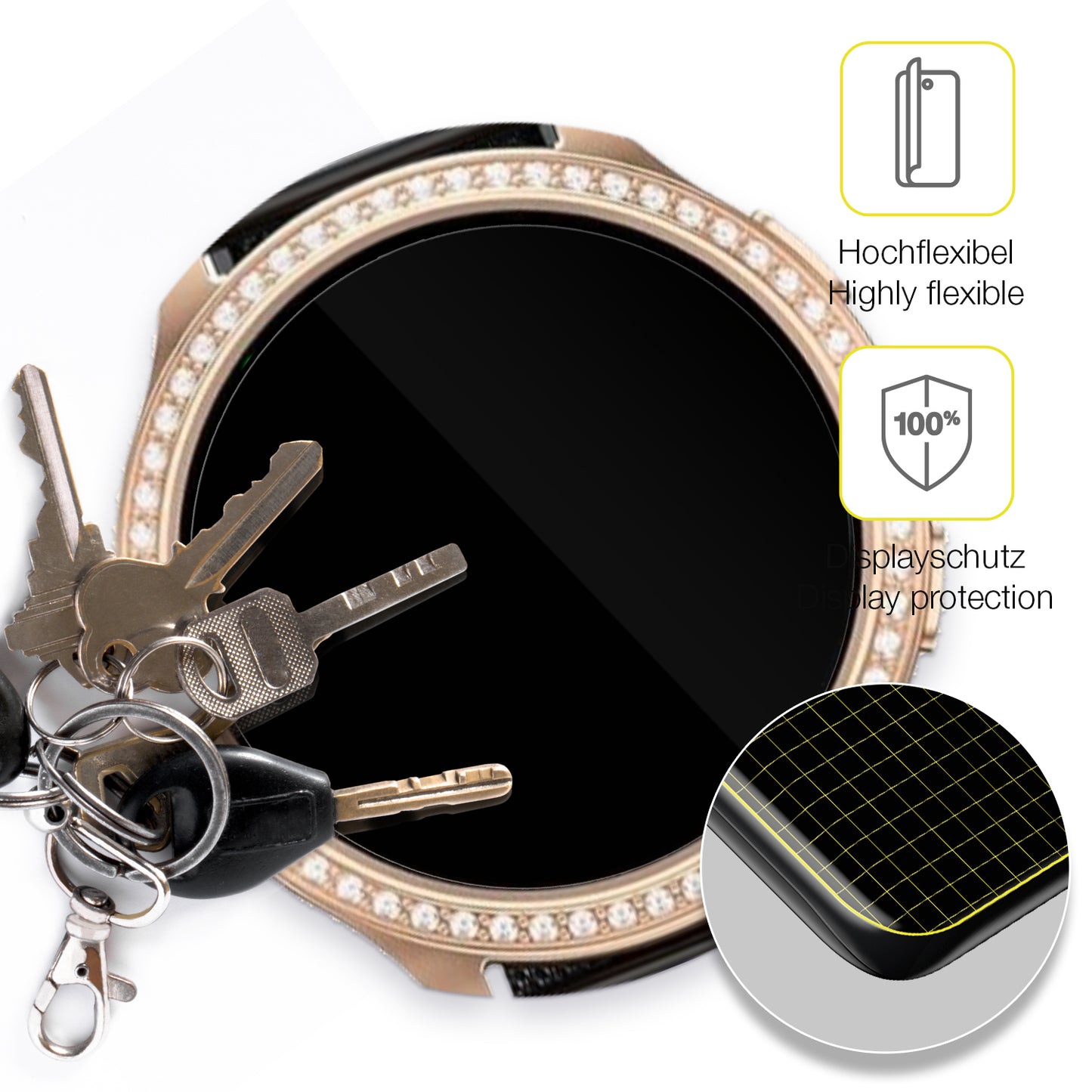 dipos Displayschutz für elfofle P72 1.32 Zoll, transparente Oberfläche, geringe Dicke und perfekte Passform