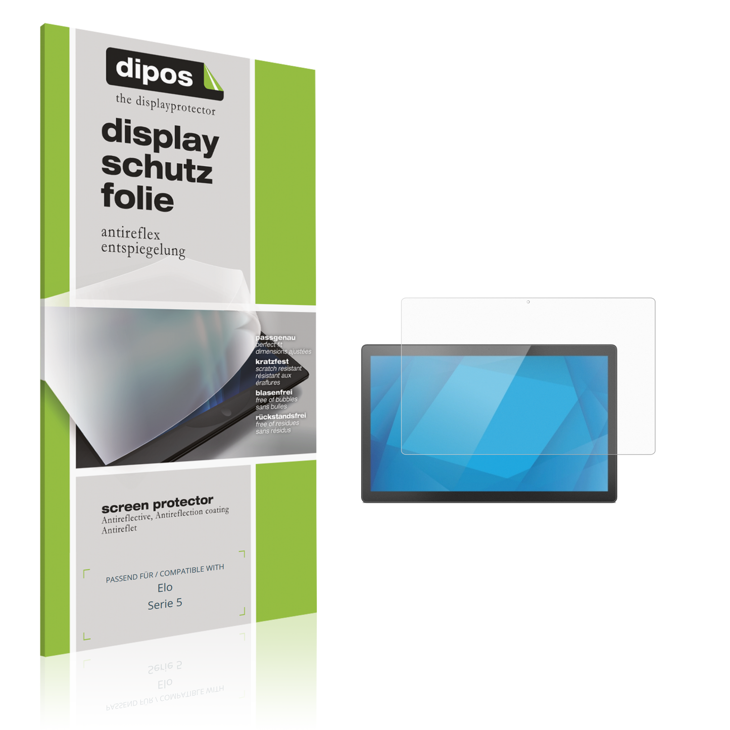 Matte Displayschutzfolie von dipos passend für eloserie 5, präziser Zuschnitt und blasenfrei montiert
