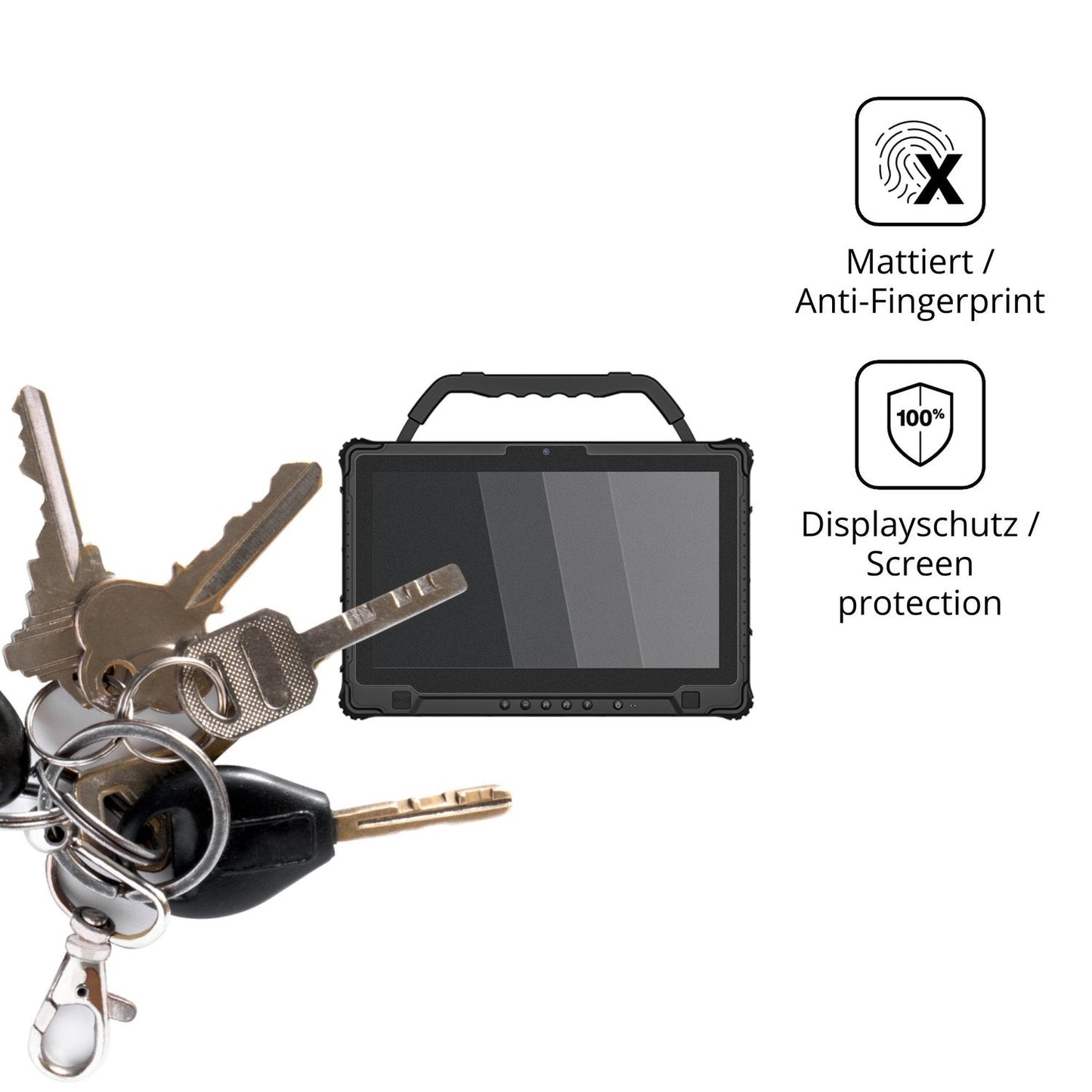 dipos Displayschutz für Emdoor EM-I14M, mattierte Oberfläche, Blickschutzfilter und perfekter Passform