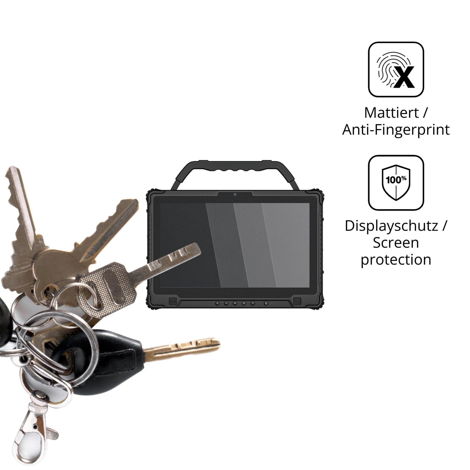 dipos Displayschutz für Emdoor EM-I14M, mattierte Oberfläche, Blickschutzfilter und perfekter Passform