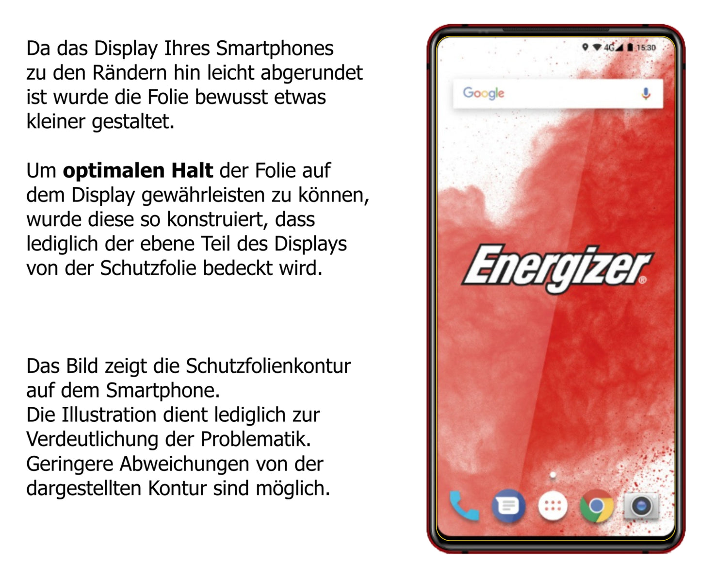Dünne und klare Folie passend zugeschnitten für Energizer Power Max P18K Pop