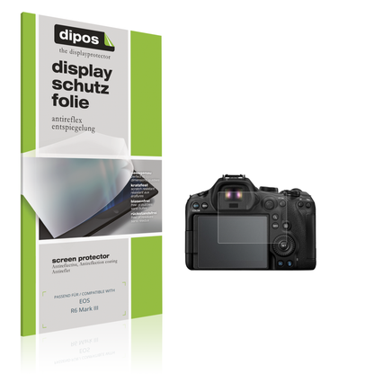 Matte Displayschutzfolie von dipos passend für EOS R6 Mark III, präziser Zuschnitt und blasenfrei montiert