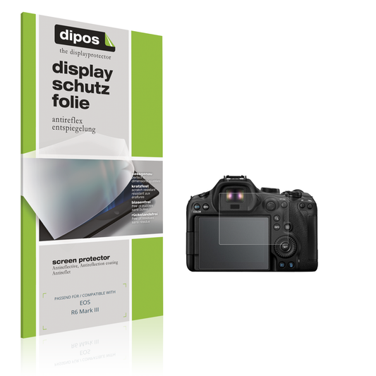 Matte Displayschutzfolie von dipos passend für EOS R6 Mark III, präziser Zuschnitt und blasenfrei montiert