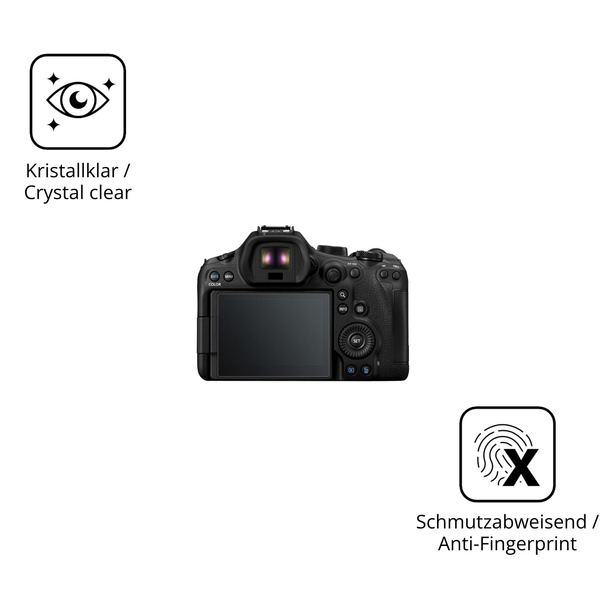 Flexible TPU-Folie passend zugeschnitten für EOS R6 Mark III, vollständige Abdeckung