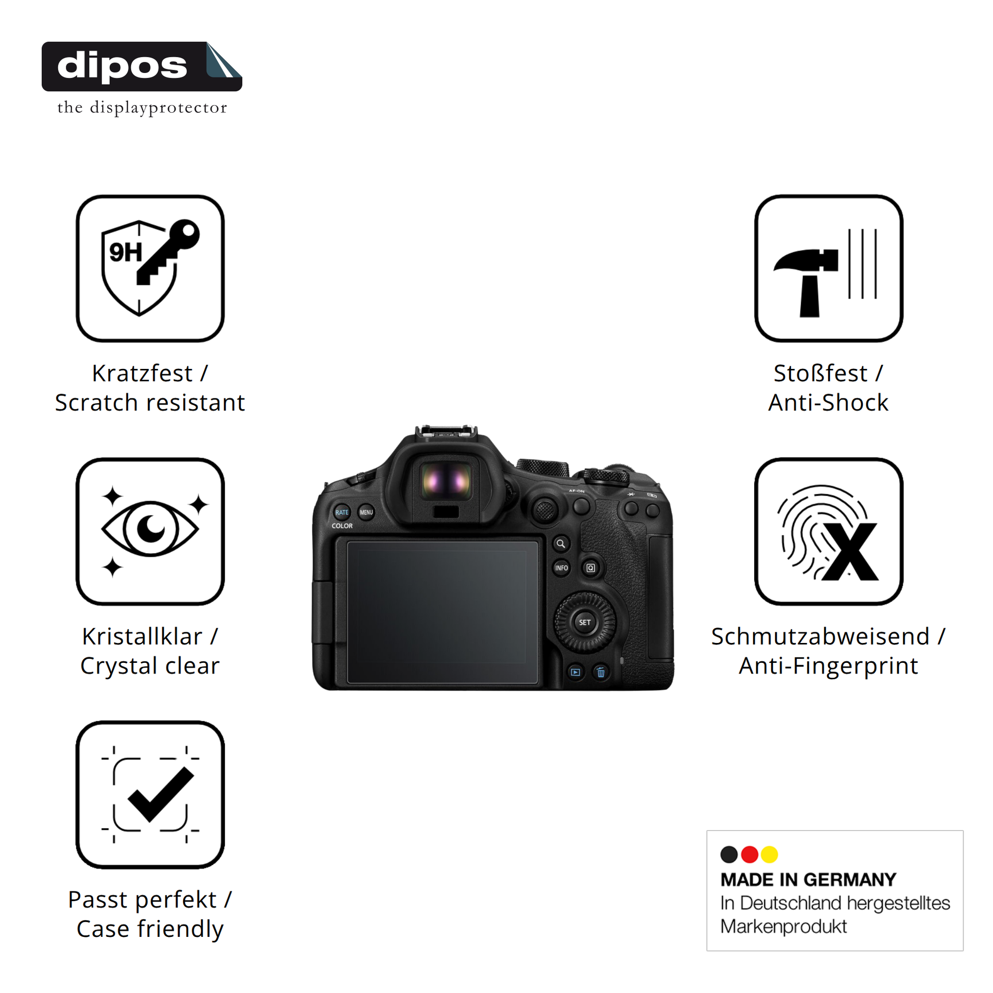 Displayschutz hergestellt in Deutschland, höchste Qualität made in Germany
