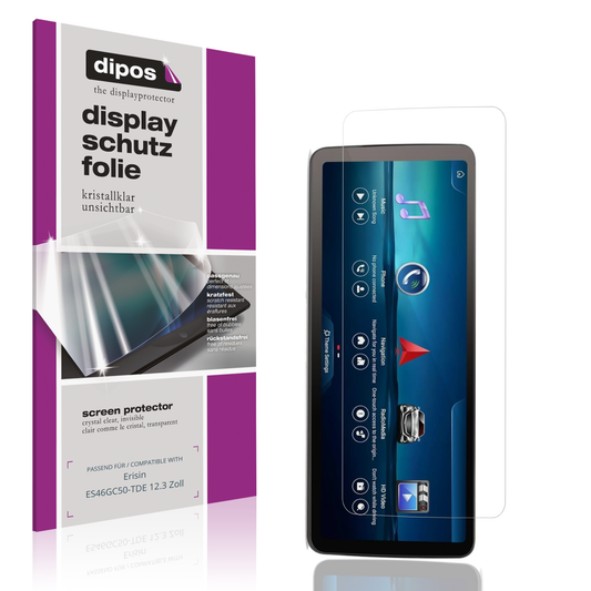 Klare Displayschutzfolie von dipos passend für Erisin ES46GC50-TDE 12.3 Zoll, präziser Zuschnitt und blasenfrei montiert