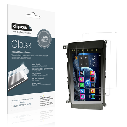 Klare Displayschutzfolie von dipos passend für Ersin 8 Zoll ES8584C-HCG, 9H kratzfest und blasenfrei montiert