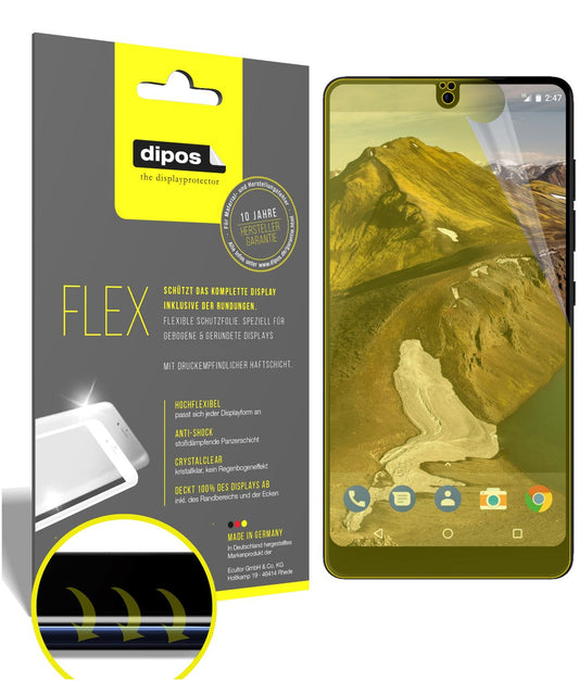 Klare Displayschutzfolie von dipos passend für Essential PH-1, 100% Displayabdeckung und blasenfreie Montage