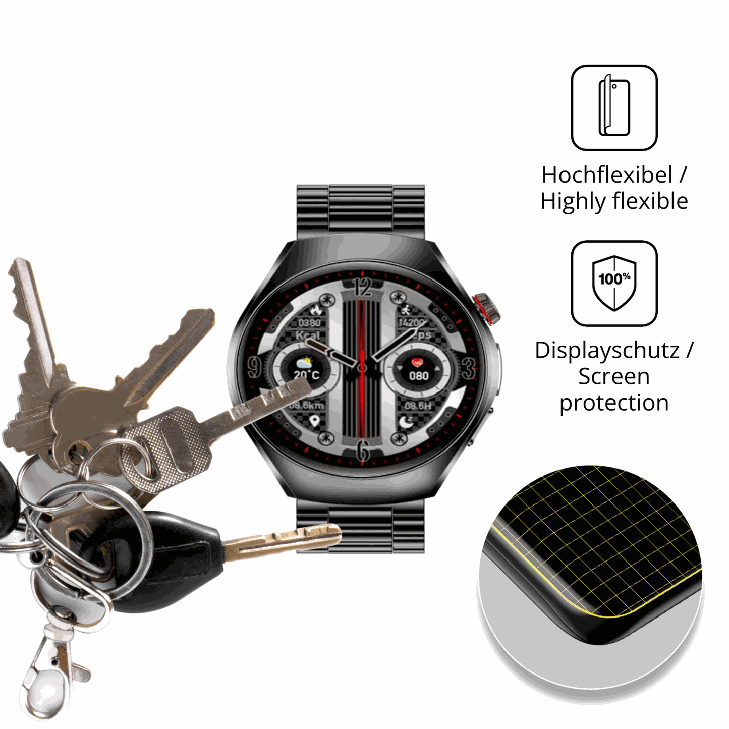 dipos Displayschutz für ET460 1.47 Zoll, transparente Oberfläche, geringe Dicke und perfekte Passform