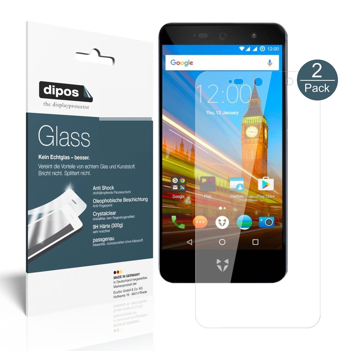 1x 9H Protective Film for Wileyfox Swift 2X Tempered Glass