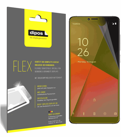 3x Screen Protector for Vodafone Smart X9 Protective Film covers 100% dipos Flex