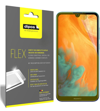 2x Screen Protector for Huawei Y7 (2019) Protective Film covers 100% dipos Flex