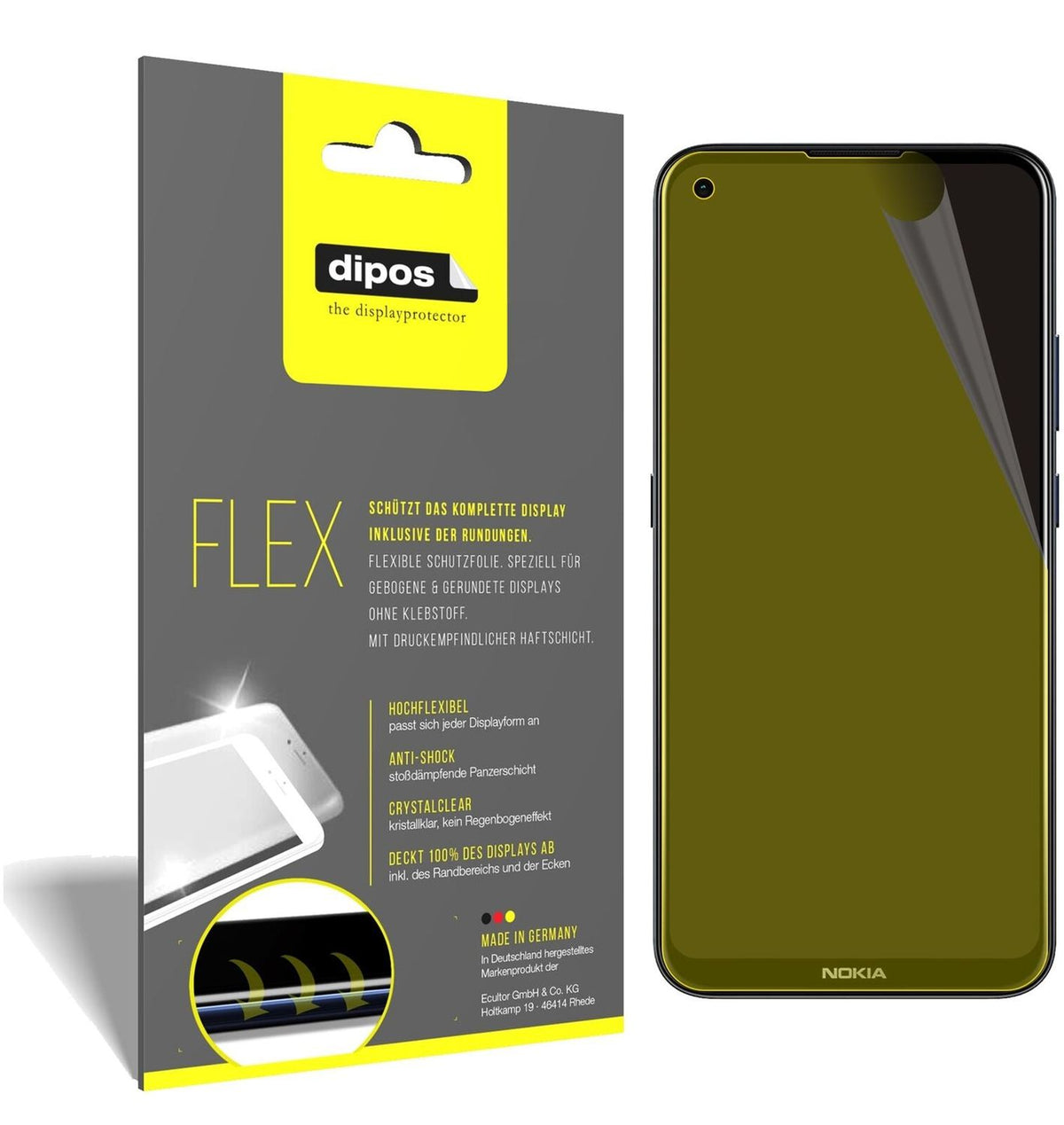 2x Full Cover Screen Protector for Nokia 46117 – Covers Curved Edges | dipos
