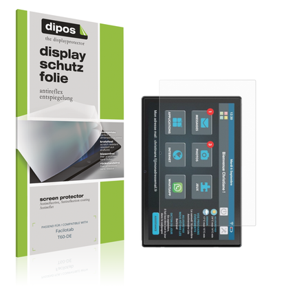 Matte Displayschutzfolie von dipos passend für Facilotab T60-DE, präziser Zuschnitt und blasenfrei montiert