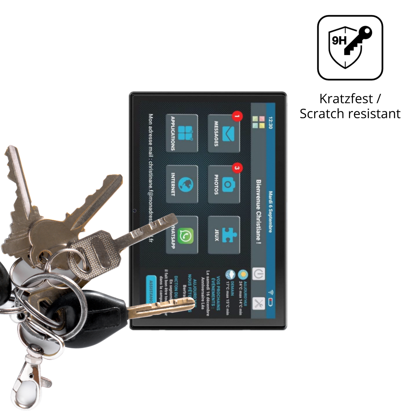 dipos Displayschutz für Facilotab T60-DE, mattierte Oberfläche, robuste Festigkeit und perfekte Passform