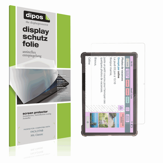 Matte Displayschutzfolie von dipos passend für FACILOTAB XXL Classic, präziser Zuschnitt und blasenfrei montiert