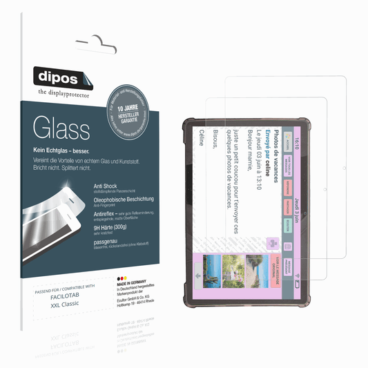 Matte Displayschutzfolie von dipos passend für FACILOTAB XXL Classic, 9H kratzfest und blasenfrei montiert