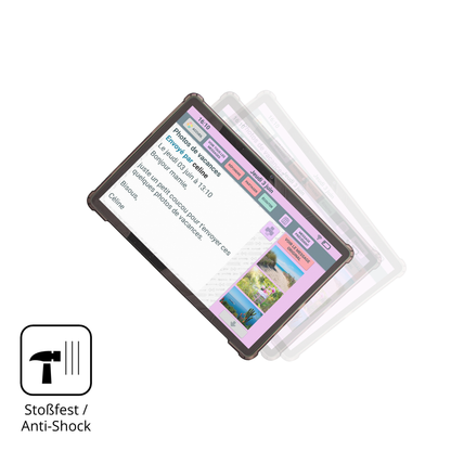 Schutz gegen Kratzer auf dem FACILOTAB XXL Classic Glas durch Schlüssel, Stöße gegen die Tischkante oder Stürze