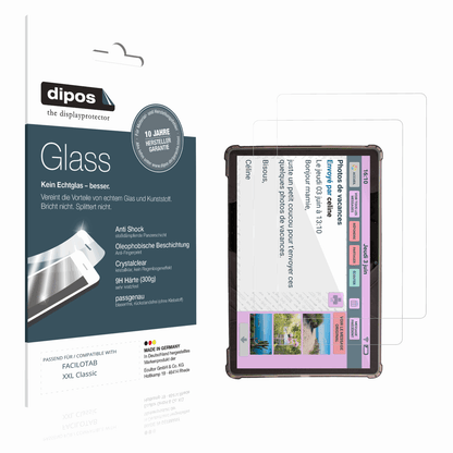 Klare Displayschutzfolie von dipos passend für FACILOTAB XXL Classic, 9H kratzfest und blasenfrei montiert