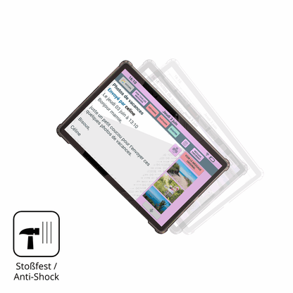 Schutz gegen Kratzer auf dem FACILOTAB XXL Classic Glas durch Schlüssel, Stöße gegen die Tischkante oder Stürze