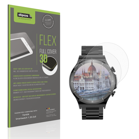 Matte Displayschutzfolie von dipos passend für Fanttik Smartwatch 1.39 Zoll, 100% Displayabdeckung und blasenfreie Montage
