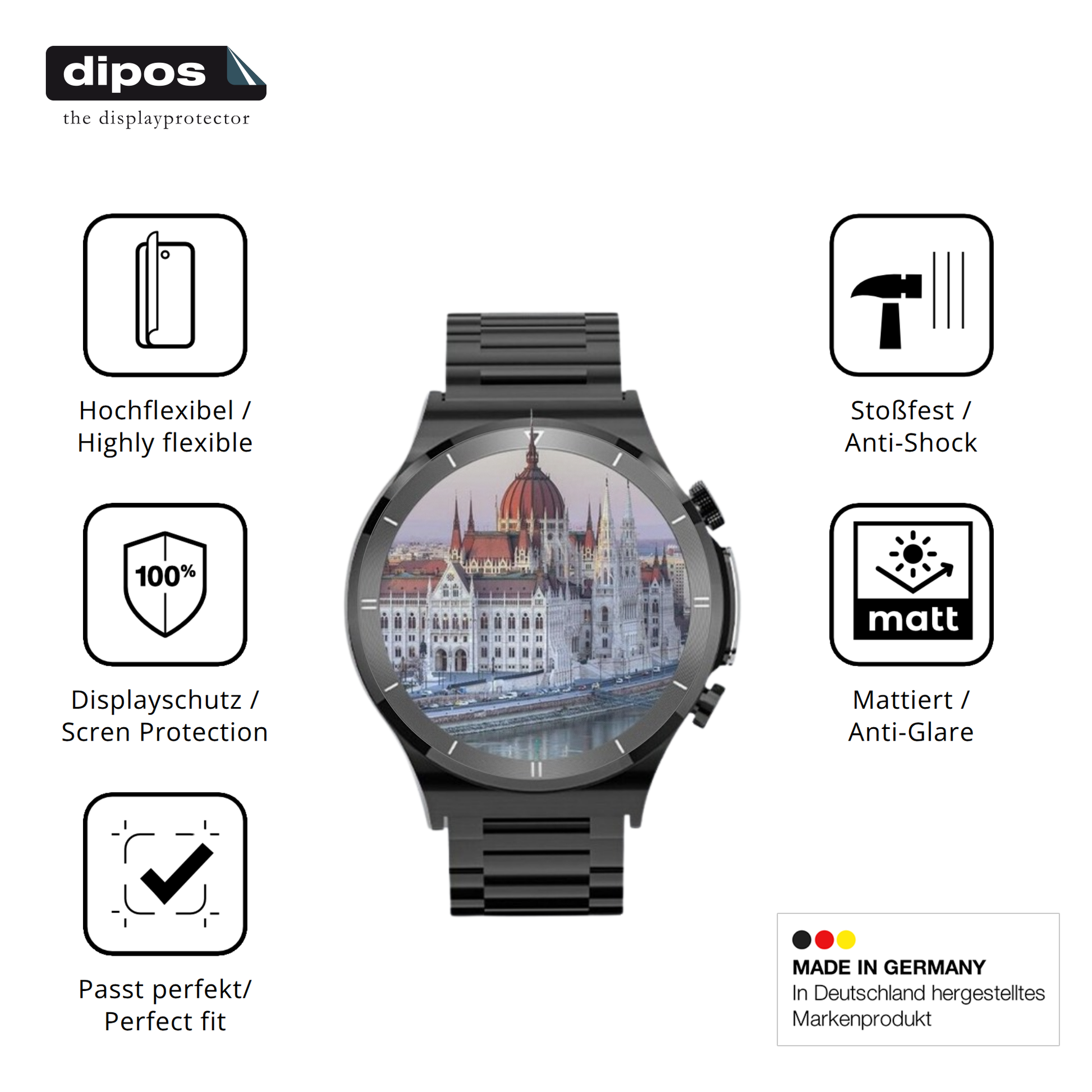 Displayschutz hergestellt in Deutschland, höchste Qualität made in Germany