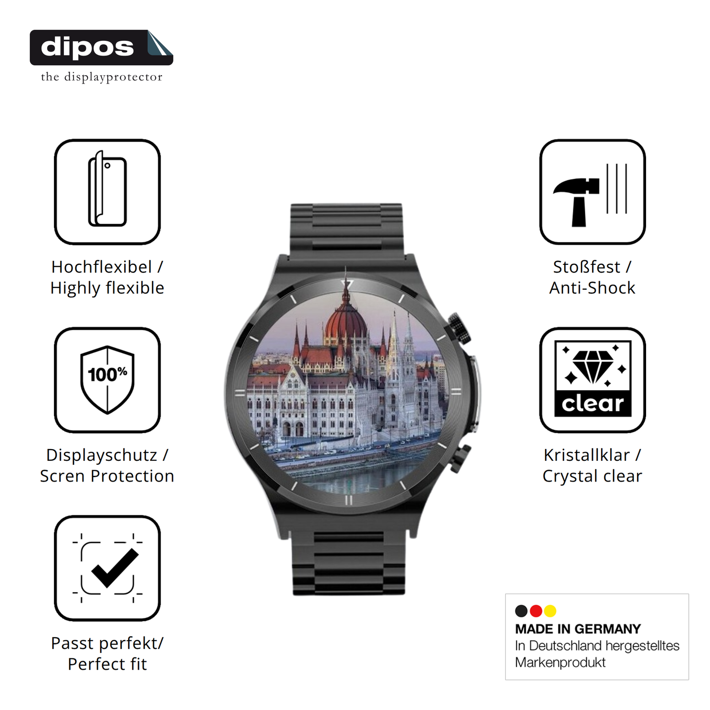 Displayschutz hergestellt in Deutschland, höchste Qualität made in Germany