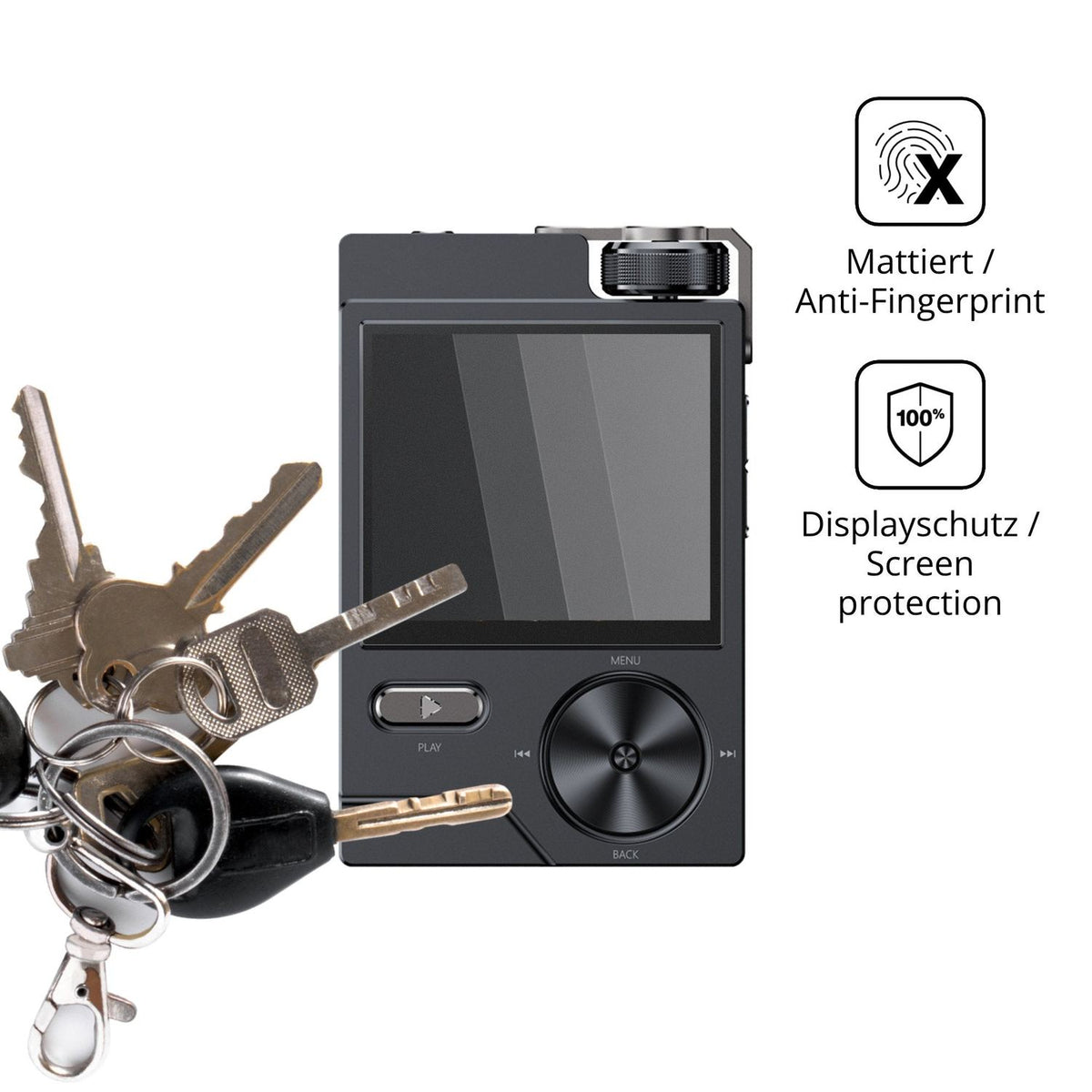 dipos Displayschutz für Fanvace F30, mattierte Oberfläche, Blickschutzfilter und perfekter Passform