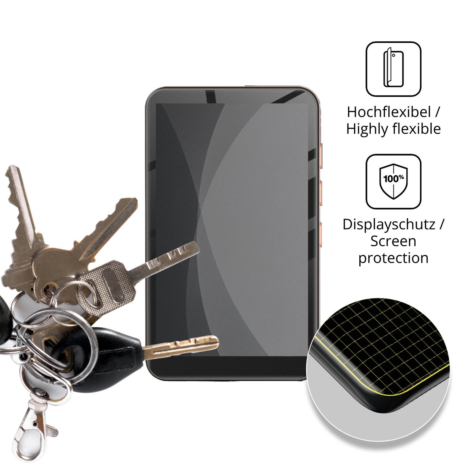 dipos Displayschutz für Fanvace K22, mit Blickschutzfilter und perfekter Passform auch für die Rundungen