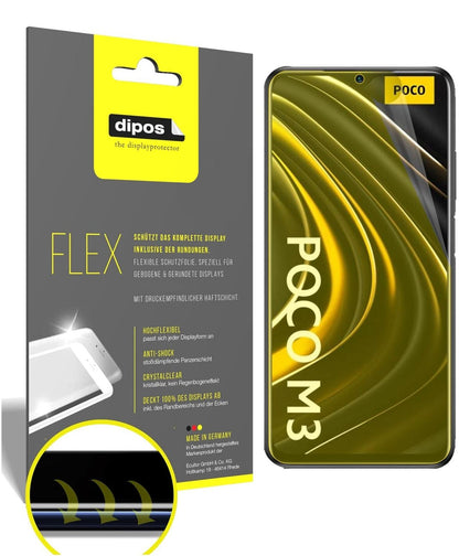 2x Screen Protector for Poco M3 Protective Film covers 100% dipos Flex