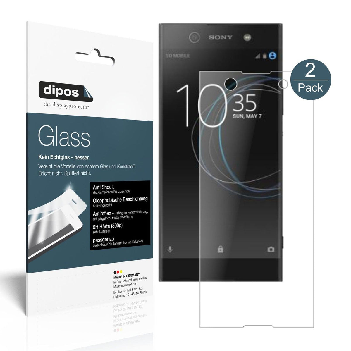 dipos 2x 9H Matte Screen Protector for Sony Xperia XA1 Ultra