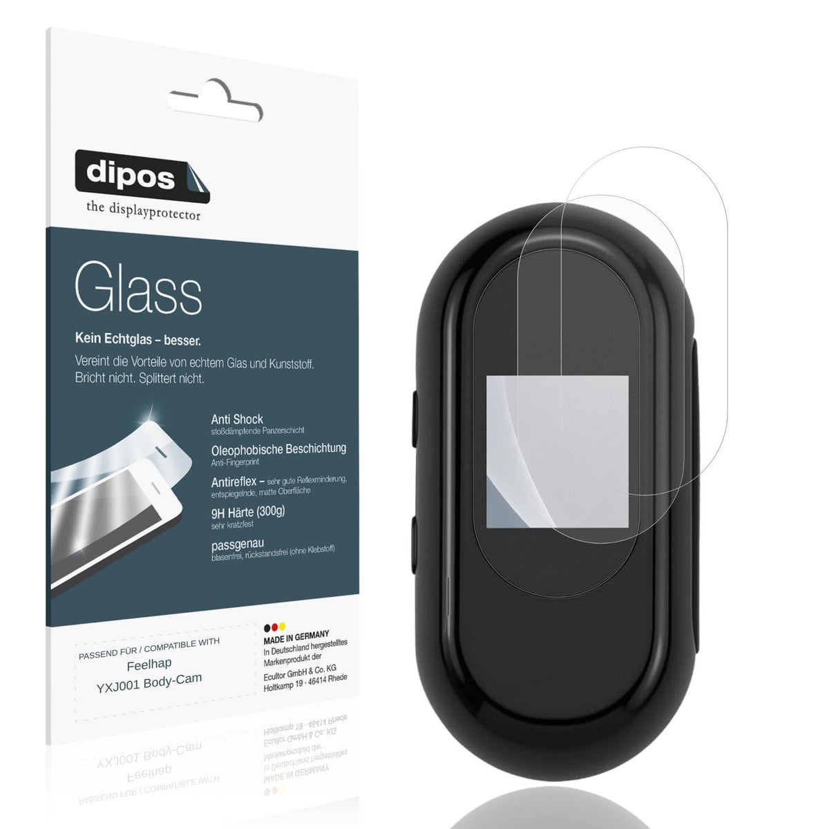 2x Screen Protector for Feelhap YXJ001 Body-Cam matte Flexible Glass 9H dipos