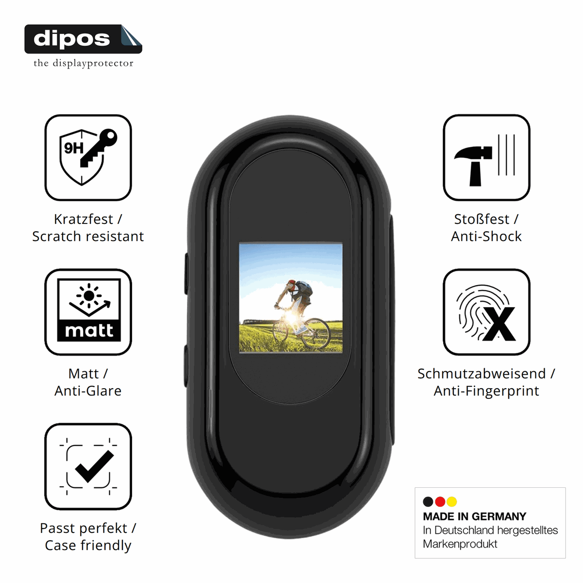 2x Screen Protector for Feelhap YXJ001 Body-Cam matte Flexible Glass 9H dipos