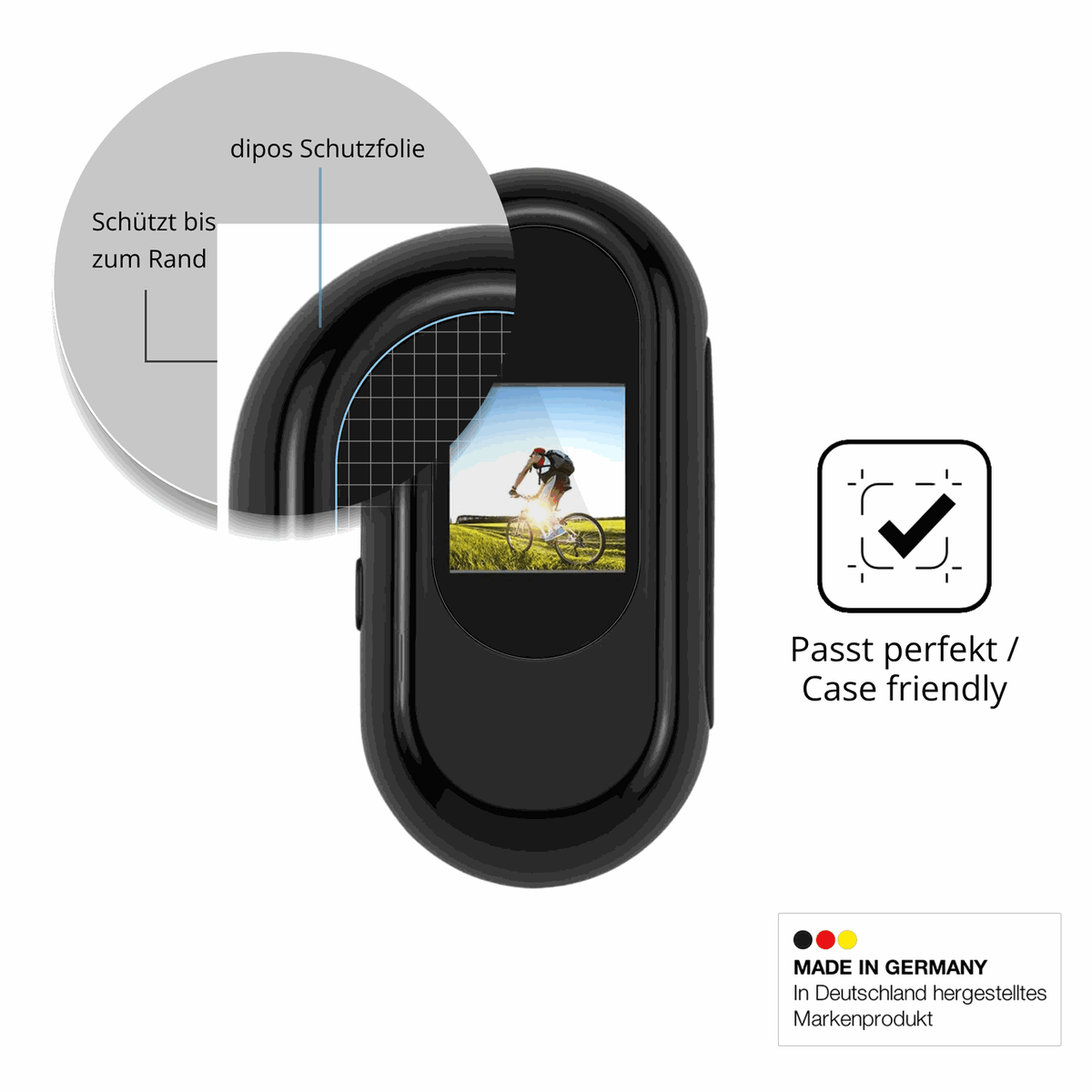 2x Screen Protector for Feelhap YXJ001 Body-Cam Flexible Glass 9H dipos