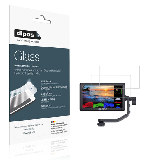 Klare Displayschutzfolie von dipos passend für Feelworld FW568 V3, 9H kratzfest und blasenfrei montiert