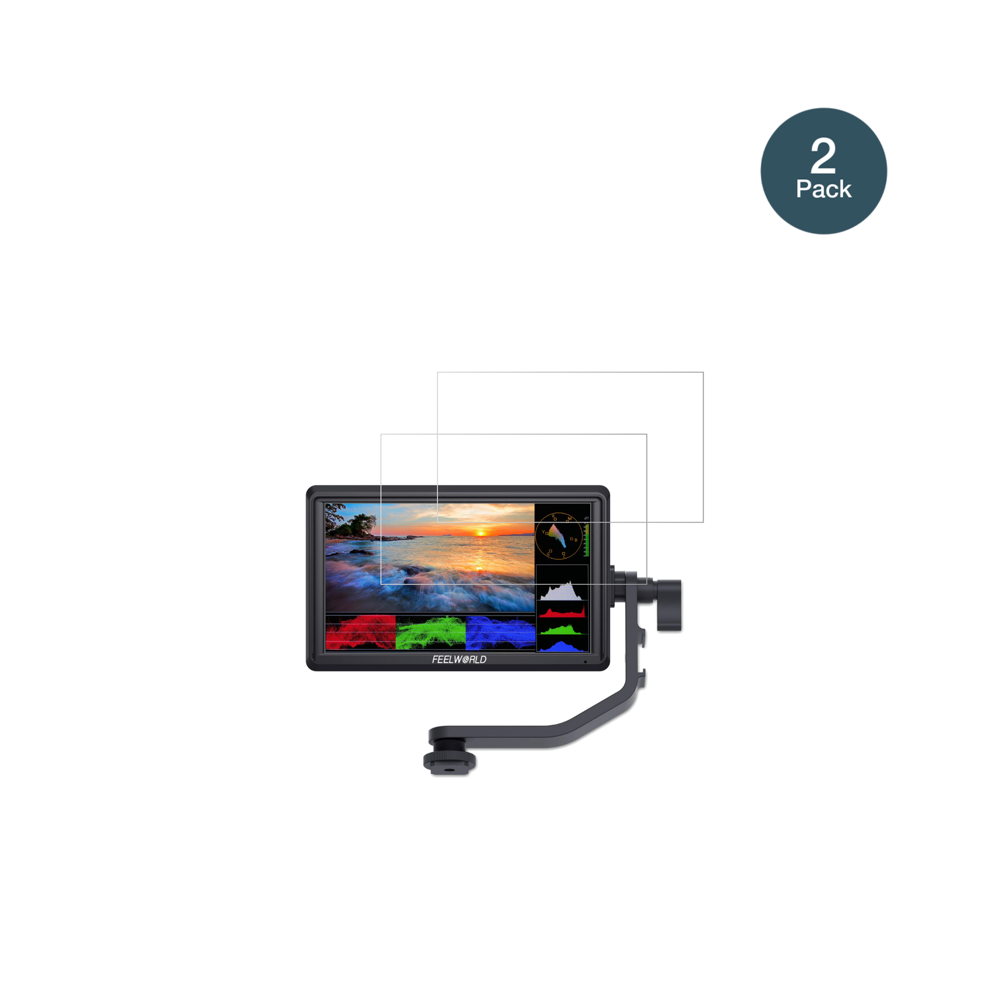 FeelworldFW568 V3 mit aufgebrachter dipos Flex Schutzfolie, glasklare Darstellung ohne Einschränkungen