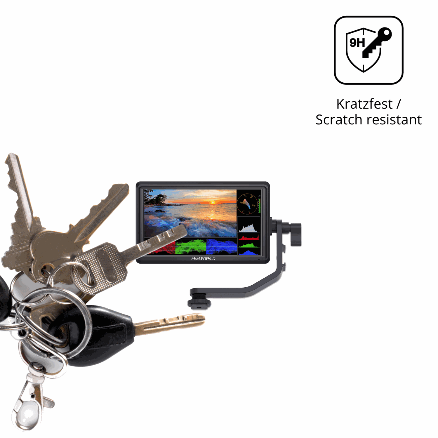 dipos Displayschutz für Feelworld FW568 V3, transparente Oberfläche, perfekte Passform auch für die Rundungen