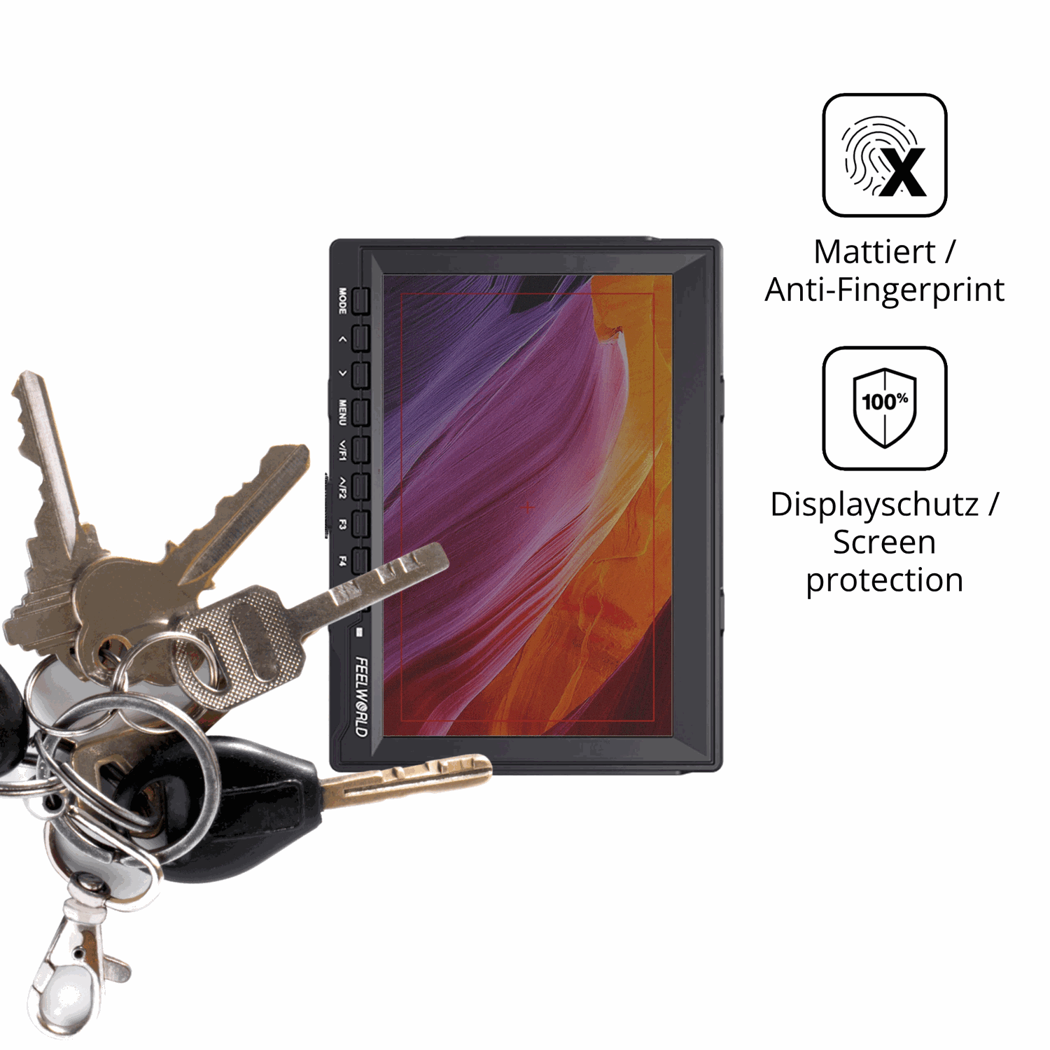 dipos Displayschutz für Feelworld FW759, mattierte Oberfläche, Blickschutzfilter und perfekter Passform