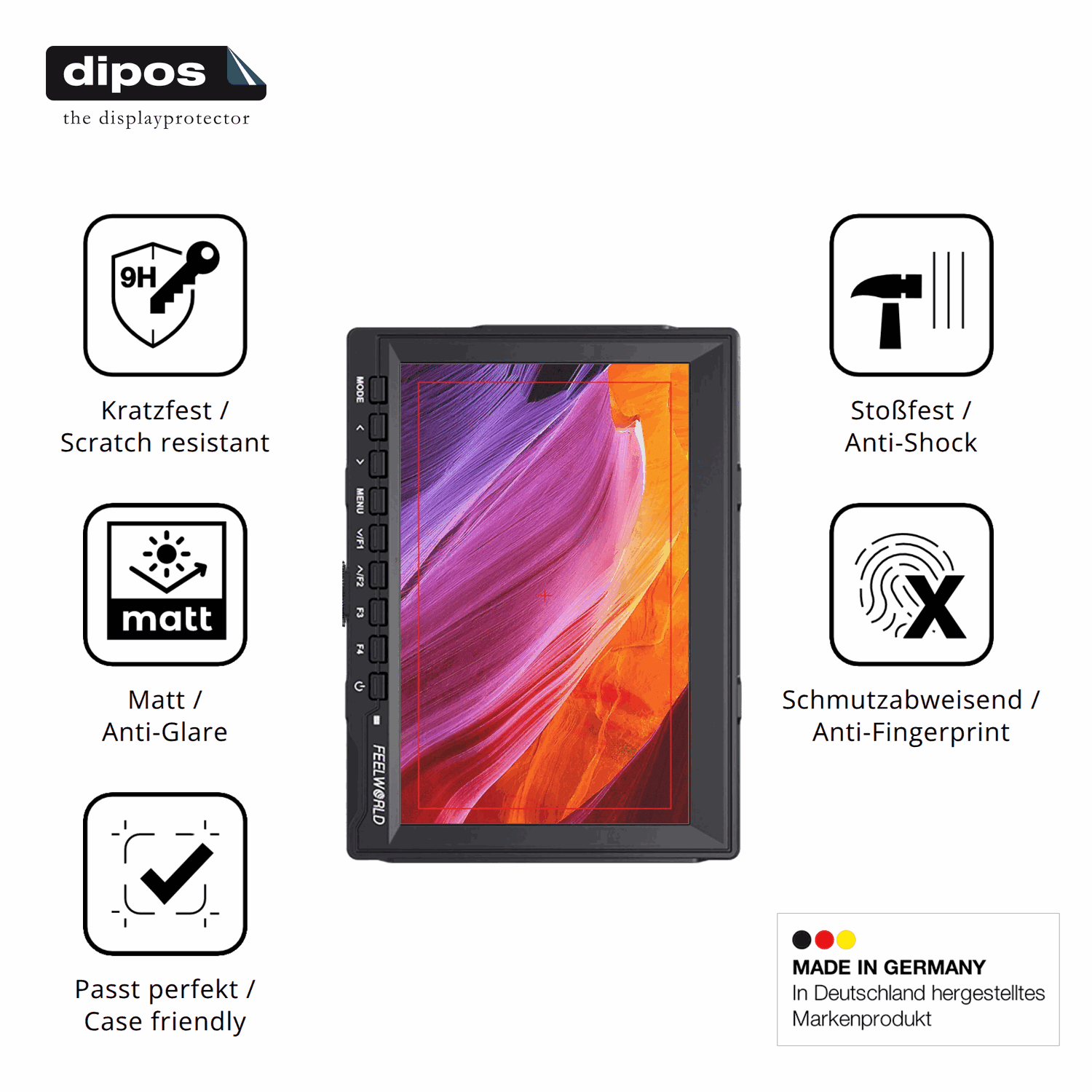 Displayschutz hergestellt in Deutschland, höchste Qualität made in Germany
