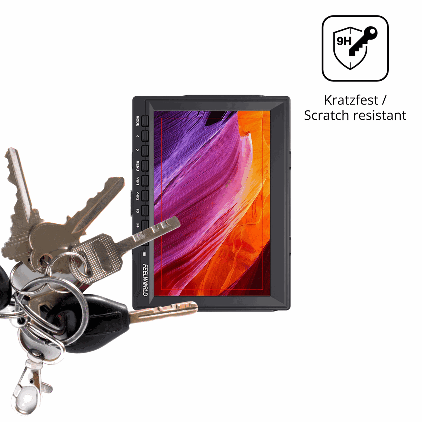 dipos Displayschutz für Feelworld FW759, transparente Oberfläche, perfekte Passform auch für die Rundungen