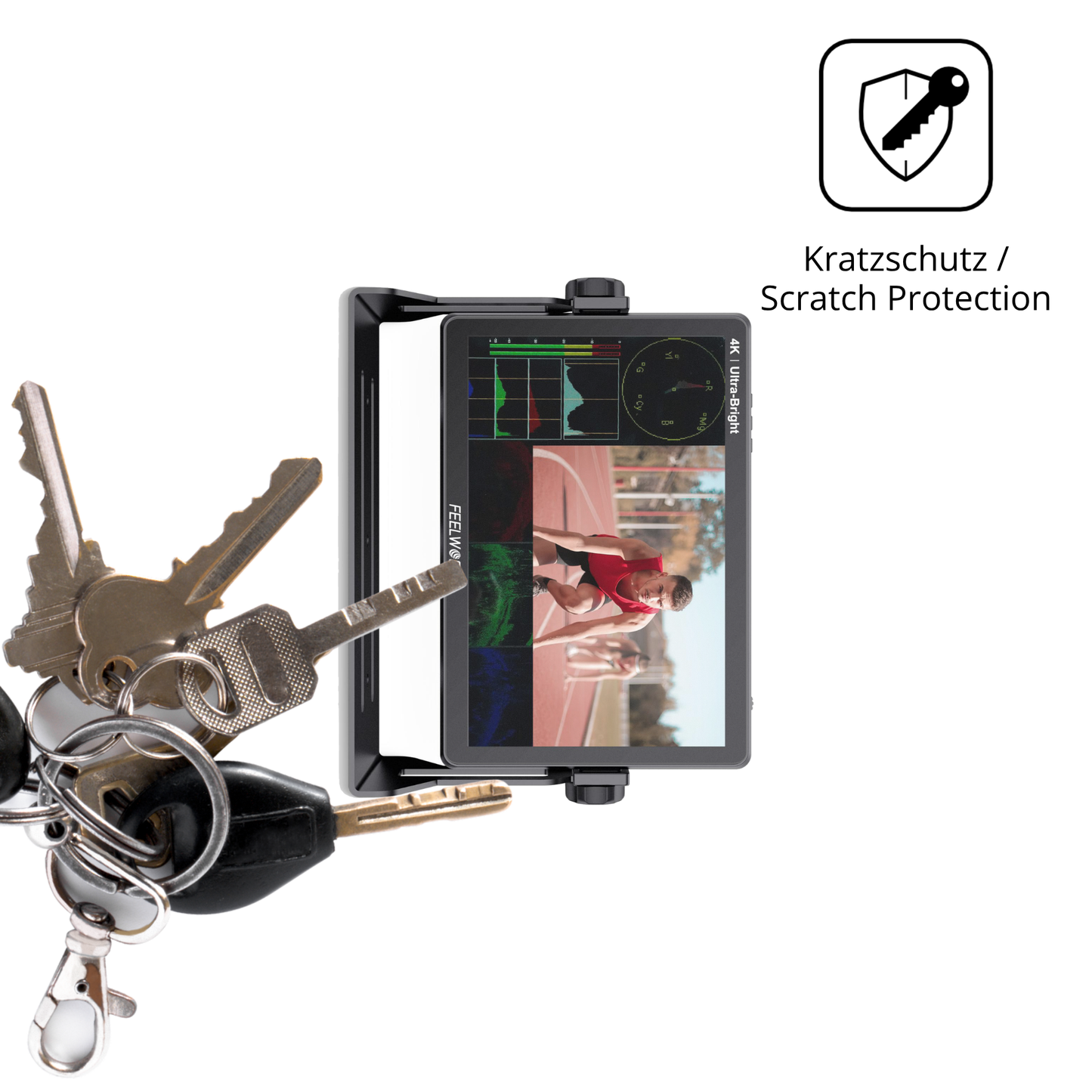 Schutz gegen Kratzer auf dem Feelworld LUT 11H 10.1 Zoll Glas durch Schlüssel oder Ähnliches