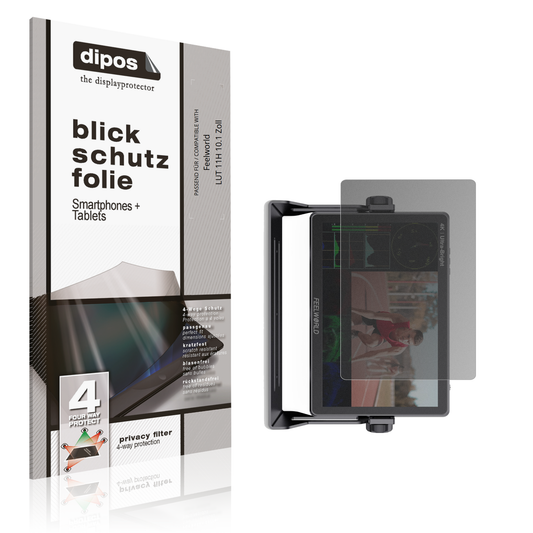 Blickschutzfolie von dipos passend für Feelworld LUT 11H 10.1 Zoll, präziser Zuschnitt und blasenfrei montiert