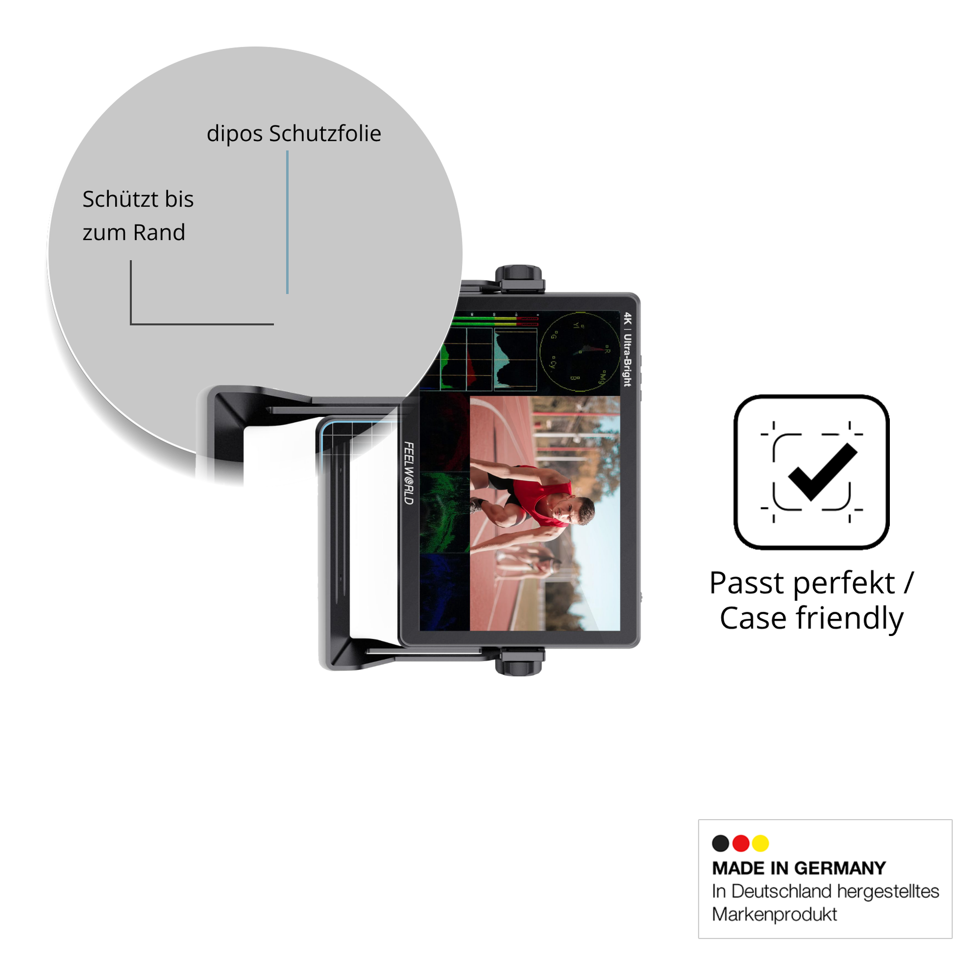 Besonders flexibler Displayschutz mit Anti-Shock-Schicht im Materialmix