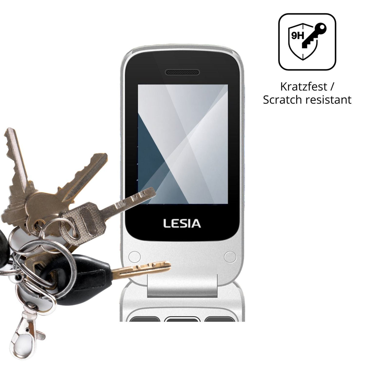 dipos Displayschutz für FEGA Flip Senior 2, transparente Oberfläche, perfekte Passform auch für die Rundungen