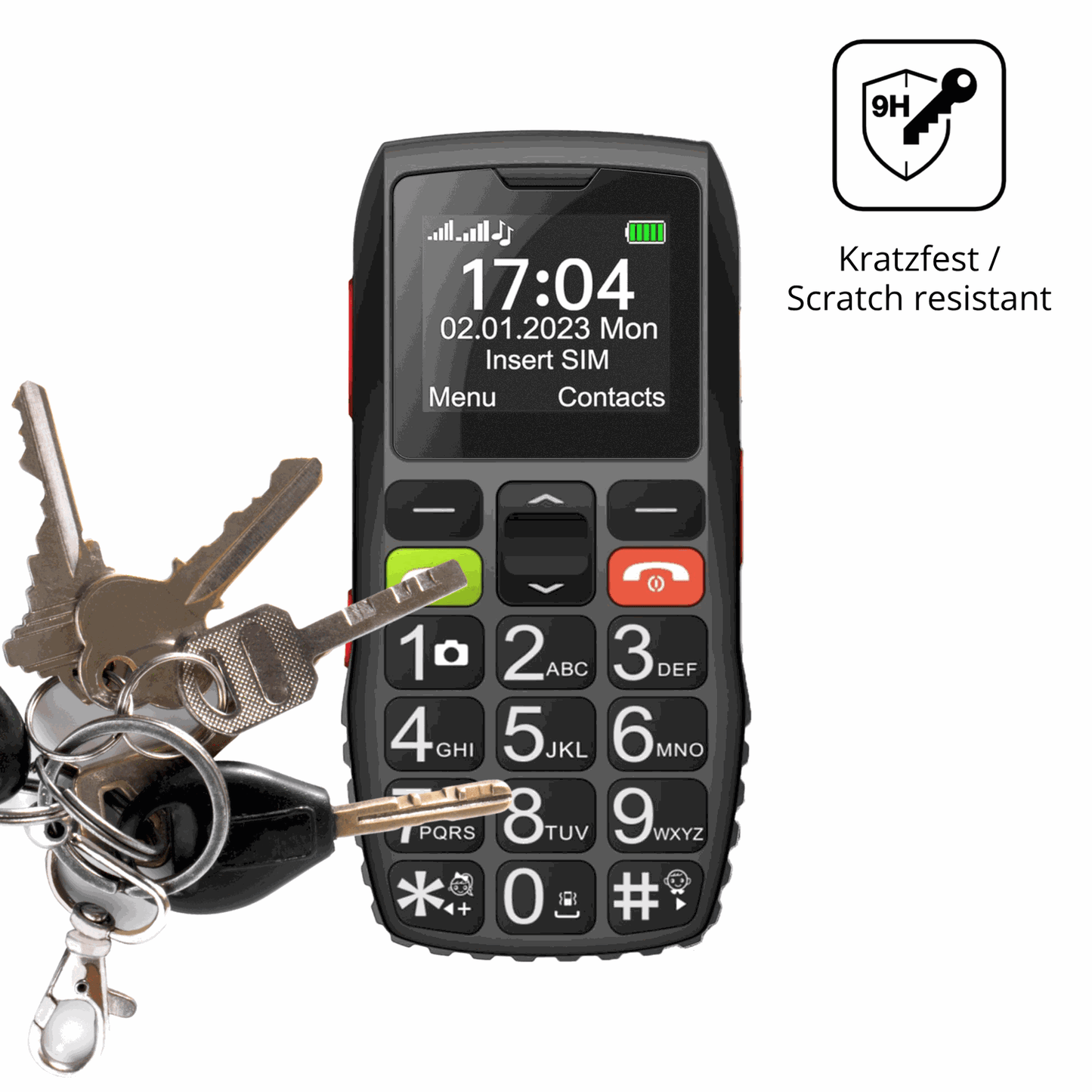dipos Displayschutz für FEGA Senioren-Handy 1.77 Zoll, mattierte Oberfläche, robuste Festigkeit und perfekte Passform