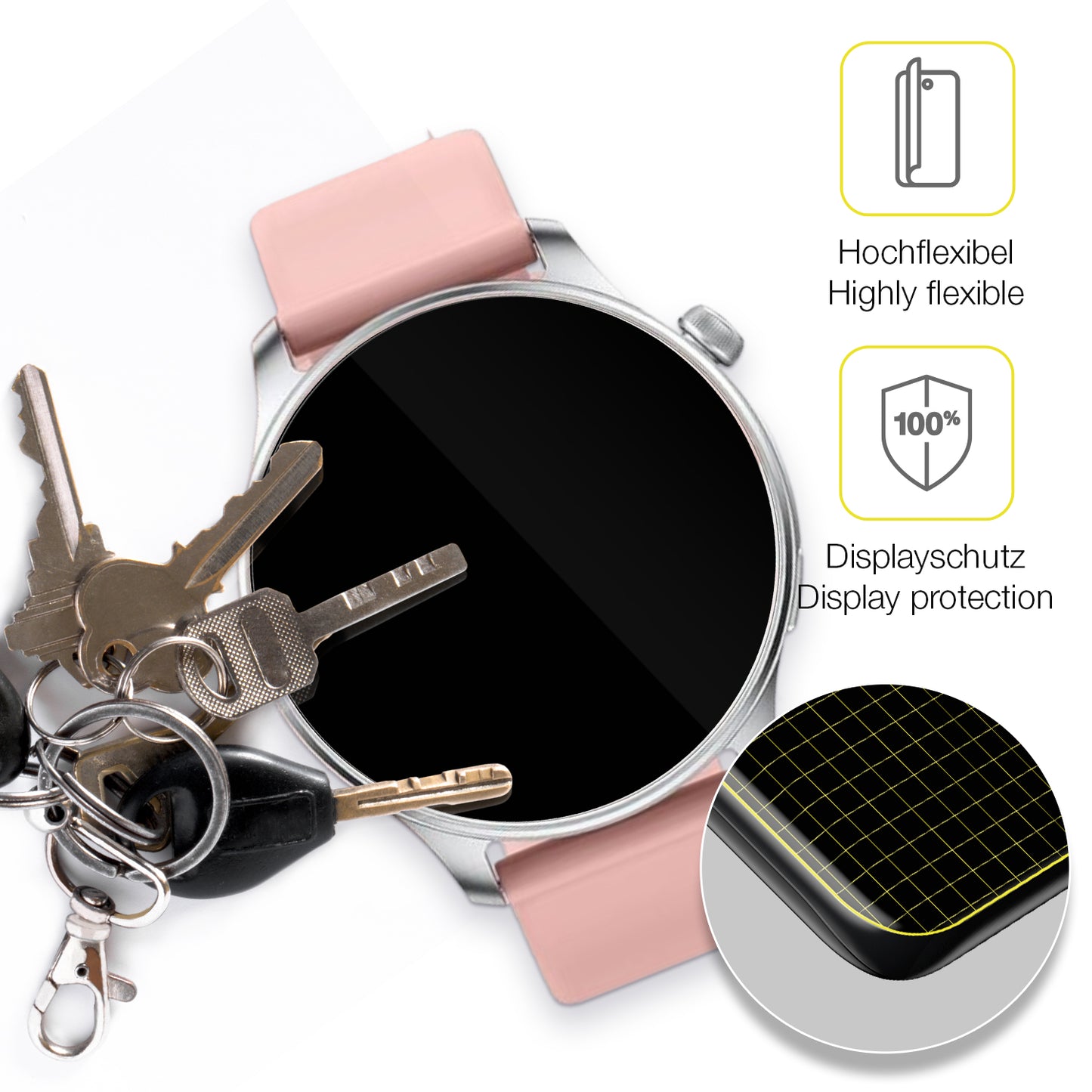 dipos Displayschutz für Fempoin T10 Pro 1.43 Zoll, transparente Oberfläche, geringe Dicke und perfekte Passform